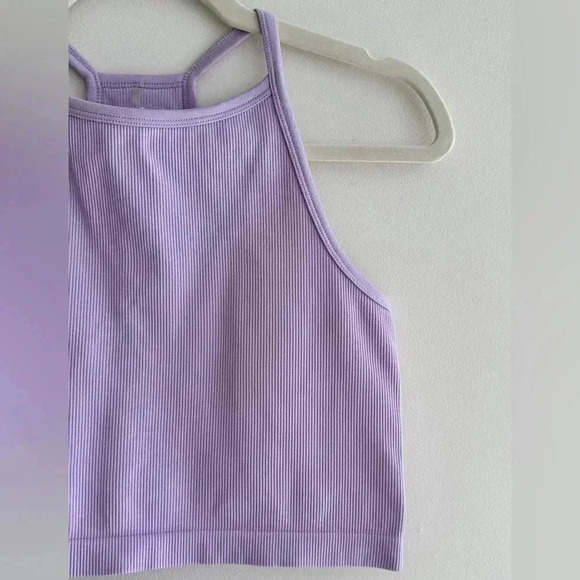 J.o&co Light Support Seamless Rib Knit Tank Top, Lilac/Lavender Tank, Size M-L - Picture 5 of 16
